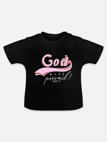 Gott wird siegen - Baby Bio-T-Shirt mit Rundhals - Schwarz