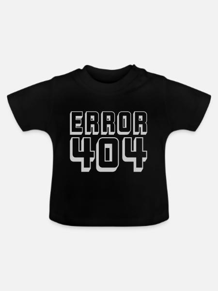 Computer Verbindung Error 404 - Baby Bio-T-Shirt mit Rundhals - Schwarz