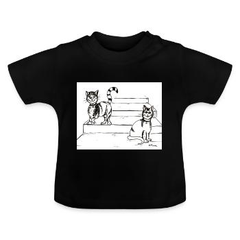 Amis chats - T-shirt bio col rond Bébé - noir - Devant