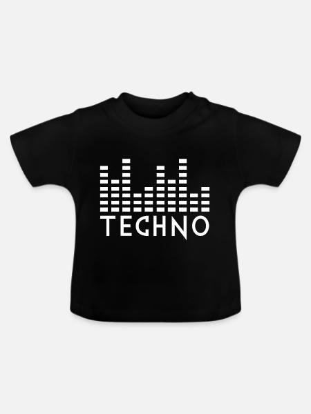 Techno-Musik - Baby Bio-T-Shirt mit Rundhals - Schwarz