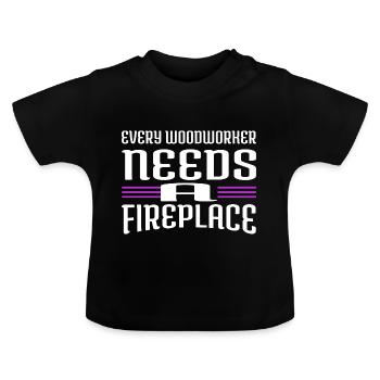 travaux forestiers dictons anniversaire idée de cadeau - T-shirt bio col rond Bébé - noir - Devant