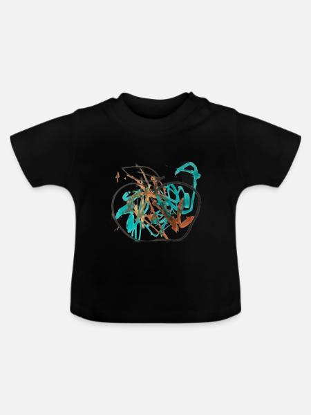 220917 Apple - Baby Bio-T-Shirt mit Rundhals - Schwarz