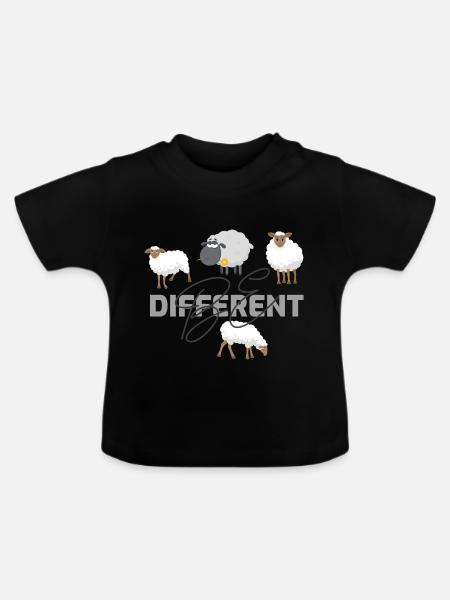 Be different - Baby Bio-T-Shirt mit Rundhals - Schwarz