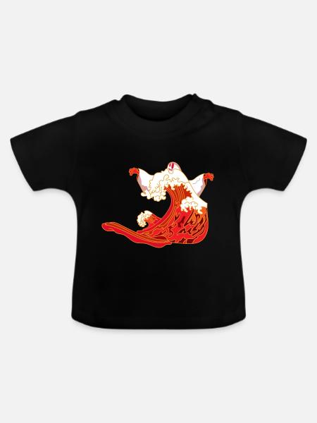 Halloween Gespenst - Baby Bio-T-Shirt mit Rundhals - Schwarz
