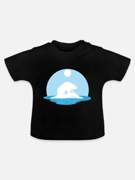 Eisbär - Baby Bio-T-Shirt mit Rundhals - Schwarz
