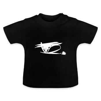 Abstraction blanche comme neige - T-shirt bio col rond Bébé - noir - Devant