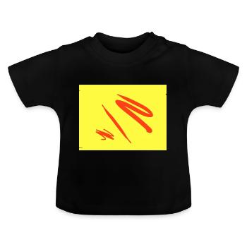 Abstraction rouge-jaune - T-shirt bio col rond Bébé - noir - Devant