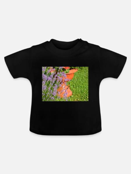 Nature frühlingsanfang - Baby Bio-T-Shirt mit Rundhals - Schwarz