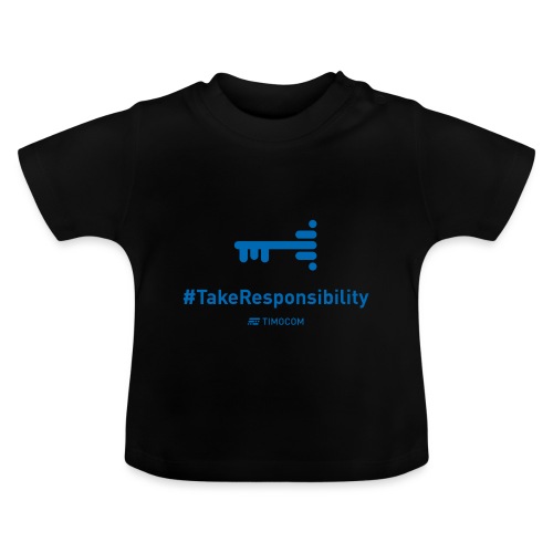 TakeResponsibility blue - Ekologiczna koszulka niemowlęca z okrągłym dekoltem