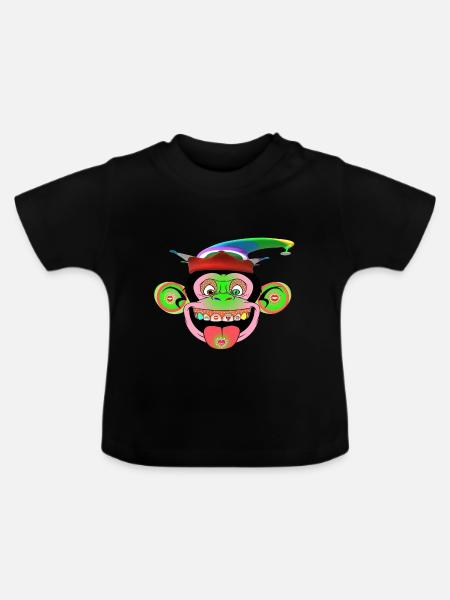 Karneval im Affenzoo - Baby Bio-T-Shirt mit Rundhals - Schwarz