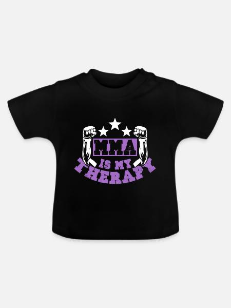 mma therapy - Baby Bio-T-Shirt mit Rundhals - Schwarz