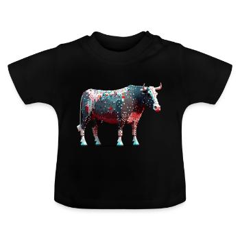Der surrealistische Stier - Baby Bio-T-Shirt mit Rundhals - Schwarz - Vorne