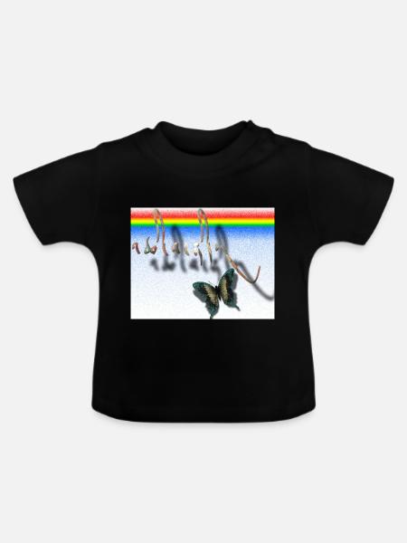tibetische Calligraphy Schmetterling Design - Baby Bio-T-Shirt mit Rundhals - Schwarz