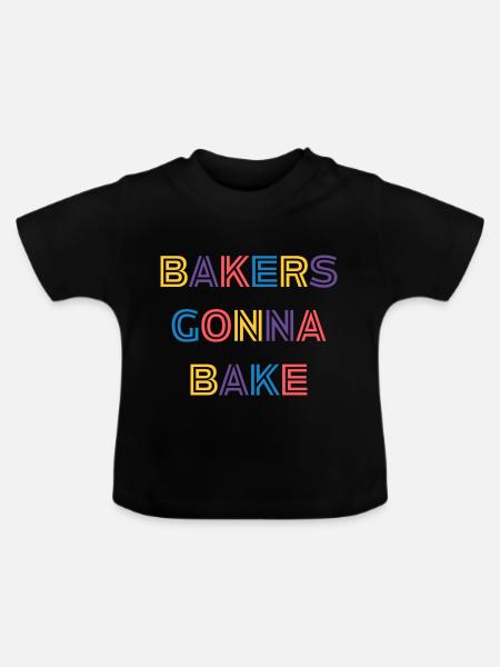 Bäcker werden backen - Baby Bio-T-Shirt mit Rundhals - Schwarz