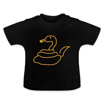 Orange Schlange Orange Snake - Baby Organic T-Shirt with Round Neck - black - Front