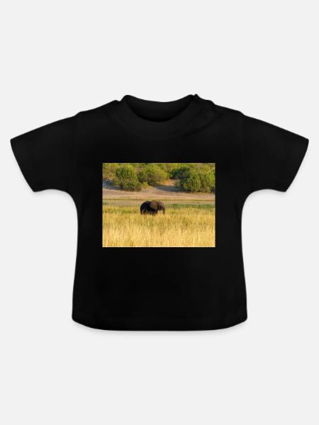 Elefanten in Namibia Afrika - Baby Bio-T-Shirt mit Rundhals - Schwarz