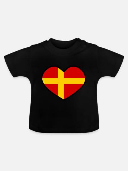 Skåne Herz - Baby Bio-T-Shirt mit Rundhals - Schwarz