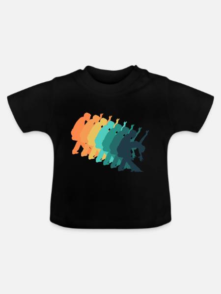 Retro-Tanz - Baby Bio-T-Shirt mit Rundhals - Schwarz