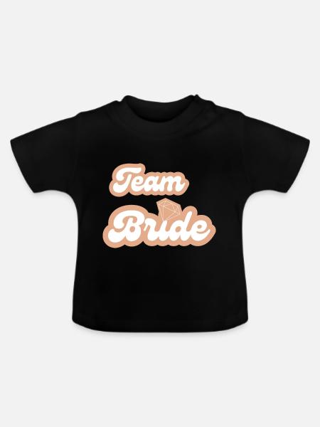 Team-Braut - Baby Bio-T-Shirt mit Rundhals - Schwarz