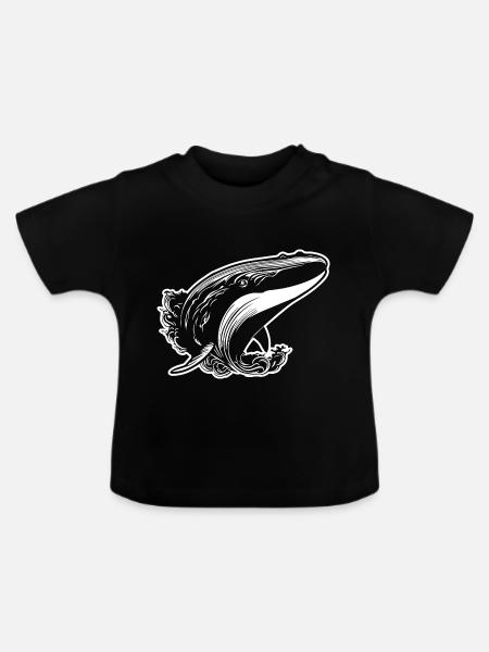 Wal Meer Fische - Baby Bio-T-Shirt mit Rundhals - Schwarz