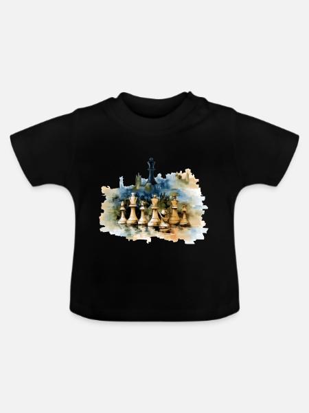 Öl auf Schachleinwand - Baby Bio-T-Shirt mit Rundhals - Schwarz