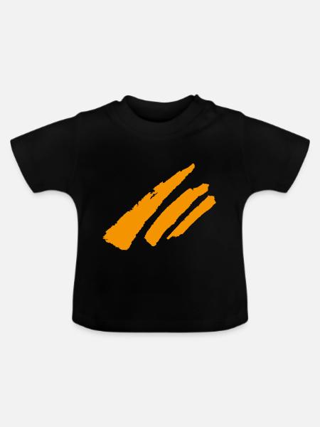 Streifen Dekoration - Baby Bio-T-Shirt mit Rundhals - Schwarz