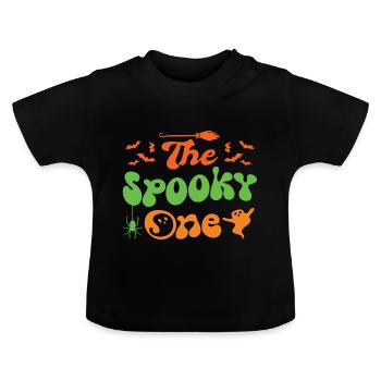 The Spooky One Halloween 1st Birthday Partnerlook - Baby Bio-T-Shirt mit Rundhals - Schwarz - Vorne