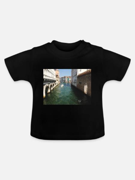 Sommer in Venedig - Baby Bio-T-Shirt mit Rundhals - Schwarz