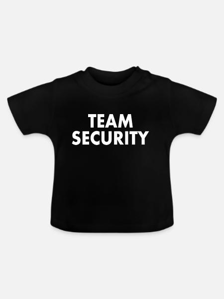 Team security - Baby Bio-T-Shirt mit Rundhals - Schwarz