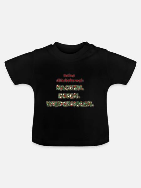 Süße Glücksformel - Baby Bio-T-Shirt mit Rundhals - Schwarz
