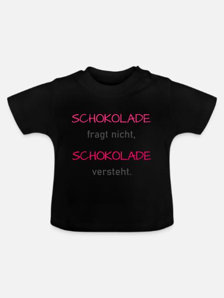 Schokolade versteht - Baby Bio-T-Shirt mit Rundhals - Schwarz