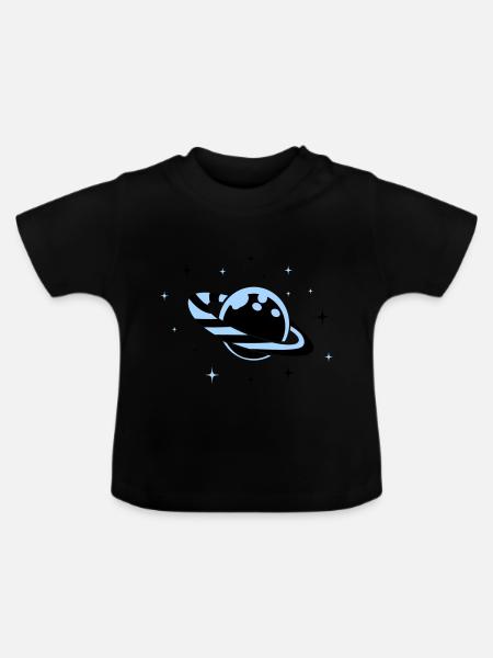planet 01 - Baby Bio-T-Shirt mit Rundhals - Schwarz