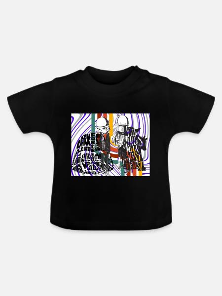 6 Original - Baby Bio-T-Shirt mit Rundhals - Schwarz