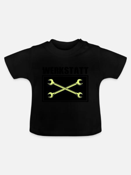 werkzeug werkstatt - Baby Bio-T-Shirt mit Rundhals - Schwarz