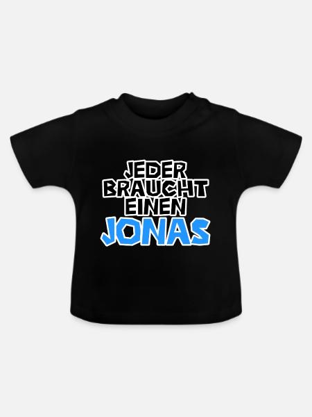 Jeder braucht einen Jonas - Baby Bio-T-Shirt mit Rundhals - Schwarz
