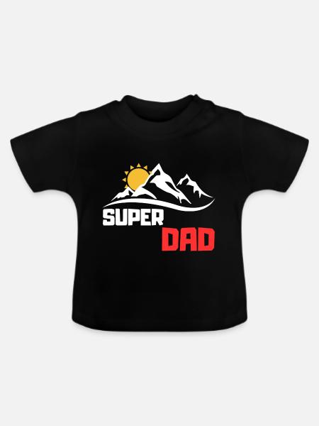 Super Papa - Baby Bio-T-Shirt mit Rundhals - Schwarz