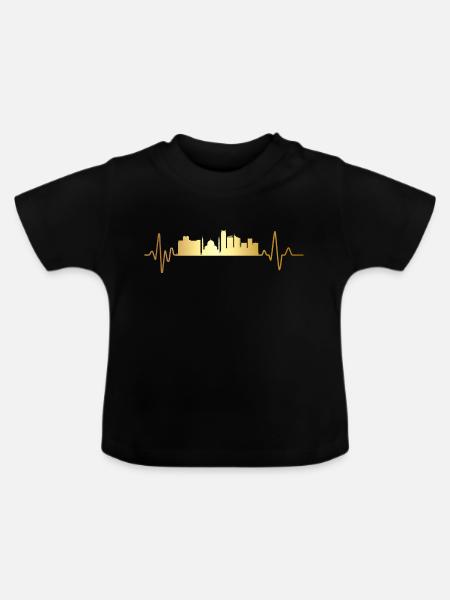Beirut Heartbeat Libanon - Baby Bio-T-Shirt mit Rundhals - Schwarz