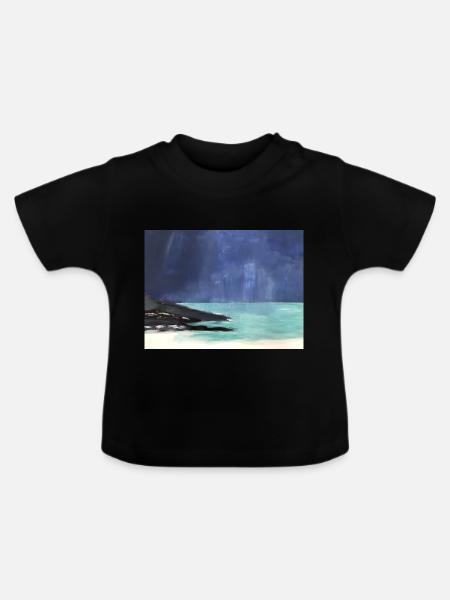 Traumstrand - Baby Bio-T-Shirt mit Rundhals - Schwarz