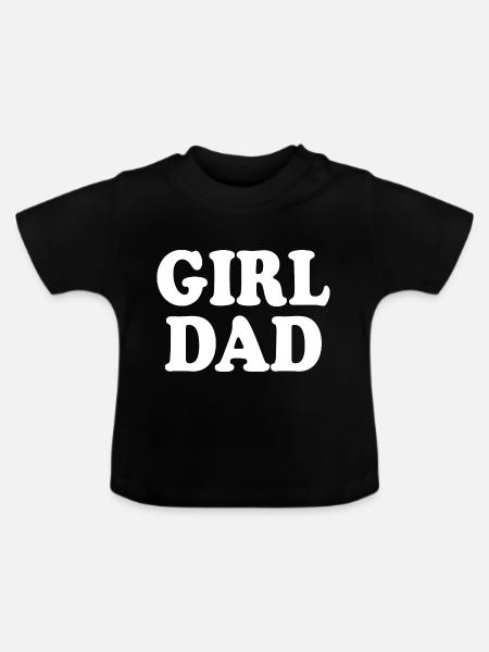 Girl dad - Baby Bio-T-Shirt mit Rundhals - Schwarz