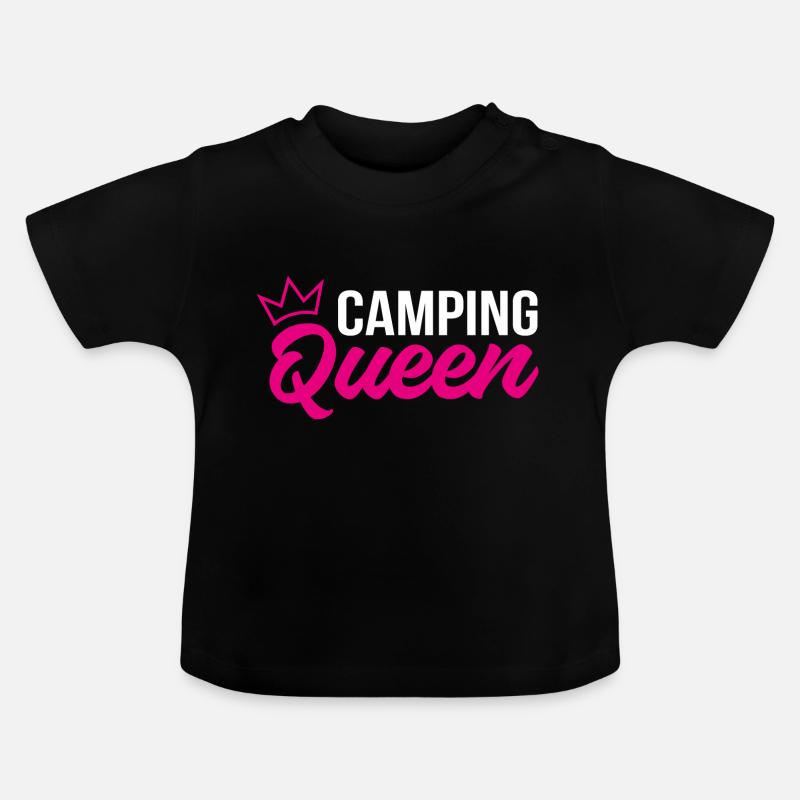 Camping Queen - T-shirt bio col rond Bébé - noir
