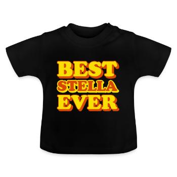 Cadeau amusant avec prénom Stella - T-shirt bio col rond Bébé - noir - Devant