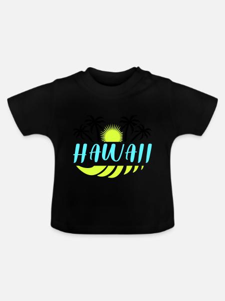 hawaii - Baby Bio-T-Shirt mit Rundhals - Schwarz