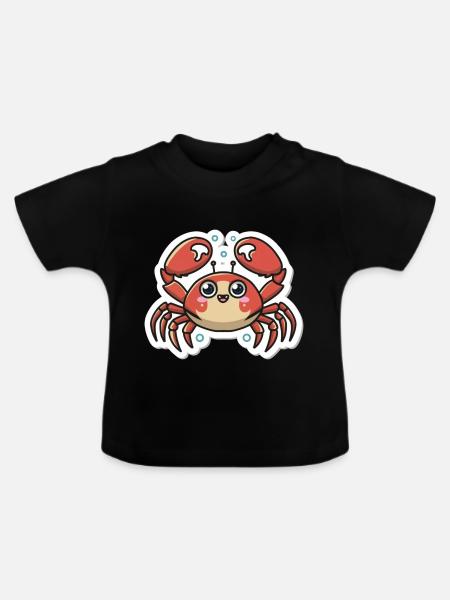 Krabbenliebhaber - Baby Bio-T-Shirt mit Rundhals - Schwarz