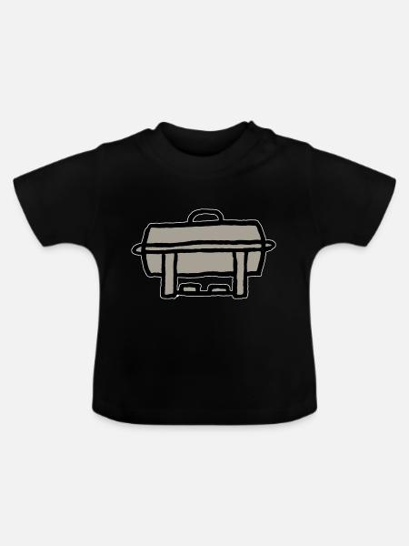 Warmhaltebehälter Buffet Chafing Dish - Baby Bio-T-Shirt mit Rundhals - Schwarz