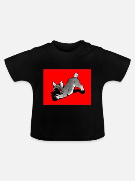 Frensh Dog - Baby Bio-T-Shirt mit Rundhals - Schwarz