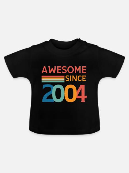Großartig seit 2004 - Baby Bio-T-Shirt mit Rundhals - Schwarz