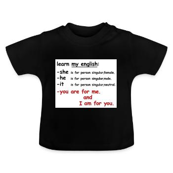Mon anglais - T-shirt bio col rond Bébé - noir - Devant