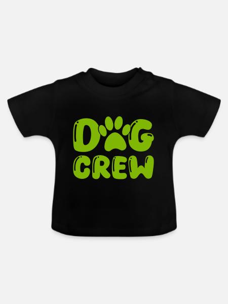 dog pfote crew 01 - Baby Bio-T-Shirt mit Rundhals - Schwarz