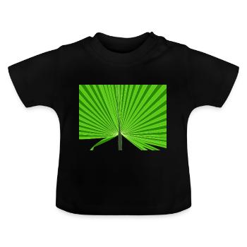 Tropical palm tree - Baby Organic T-Shirt with Round Neck - black - Front