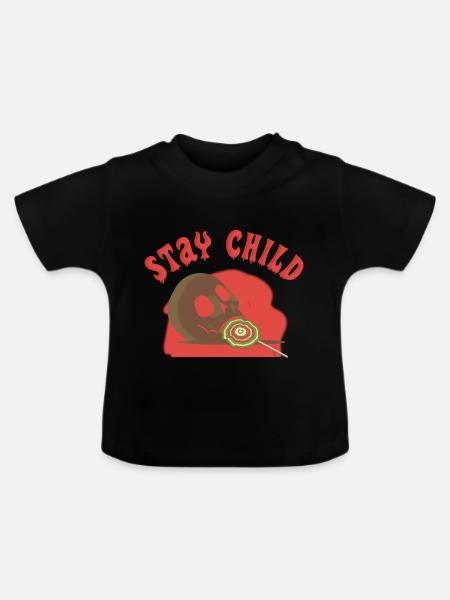 Kind bleiben - Baby Bio-T-Shirt mit Rundhals - Schwarz